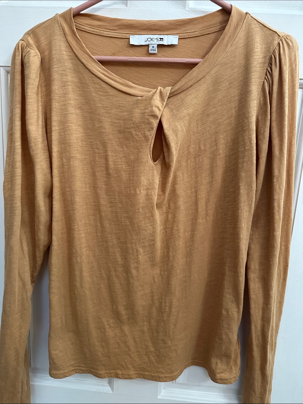 Joe's Jeans Mustard Long-Sleeve Keyhole Tee